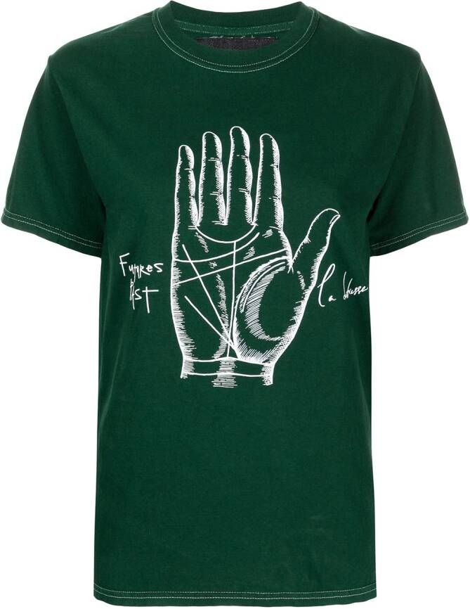 La Detresse T-shirt met print Groen