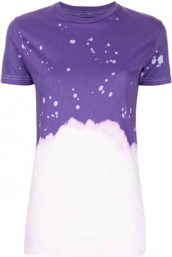 La Detresse T-shirt met tie-dye print Paars
