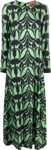 La DoubleJ Maxi-jurk met abstract patroon Groen