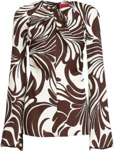 La DoubleJ Blouse met abstracte print Wit