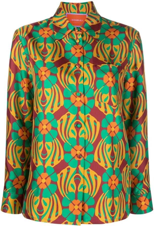 La DoubleJ Blouse met bloemenprint Groen