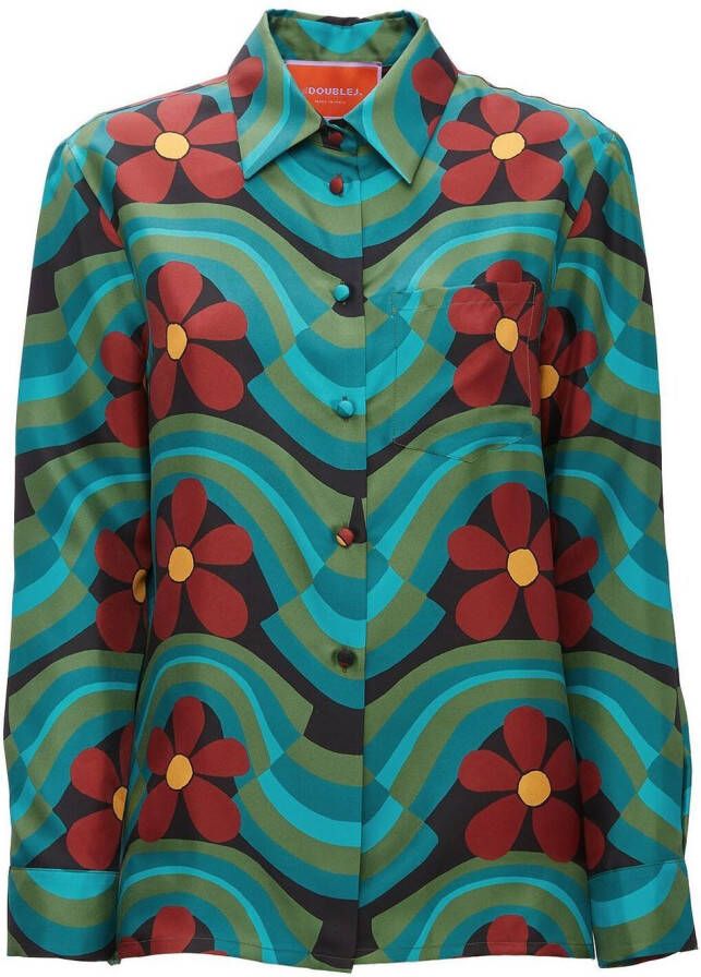 La DoubleJ Zijden blouse Blauw