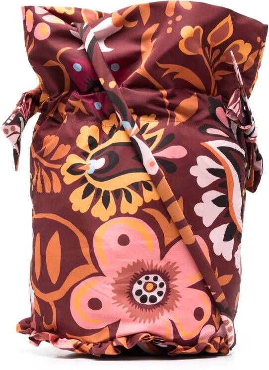 La DoubleJ Bucket-tas met bloemenprint Oranje