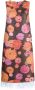 La DoubleJ Midi-jurk met bloemen jacquard Bruin - Thumbnail 1