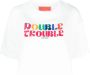 La DoubleJ T-shirt met geborduurde tekst Wit - Thumbnail 1