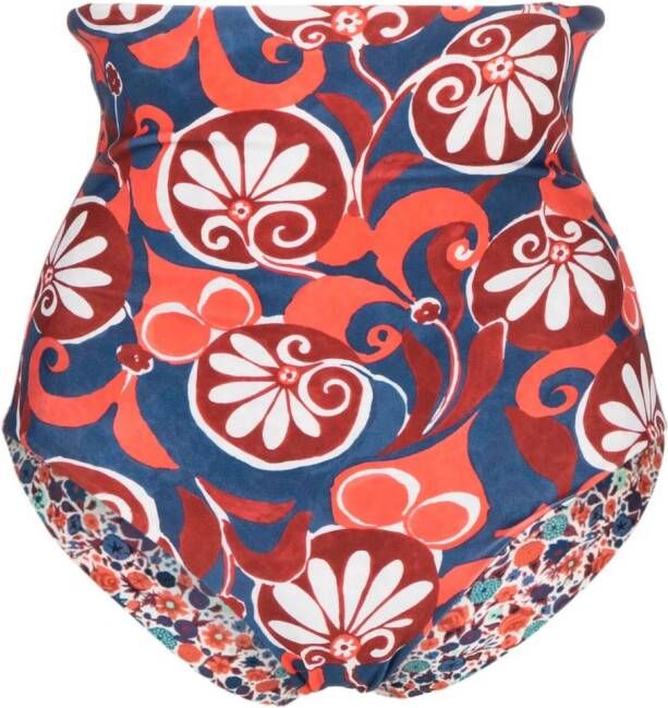 La DoubleJ Bikinislip met bloemenprint Blauw