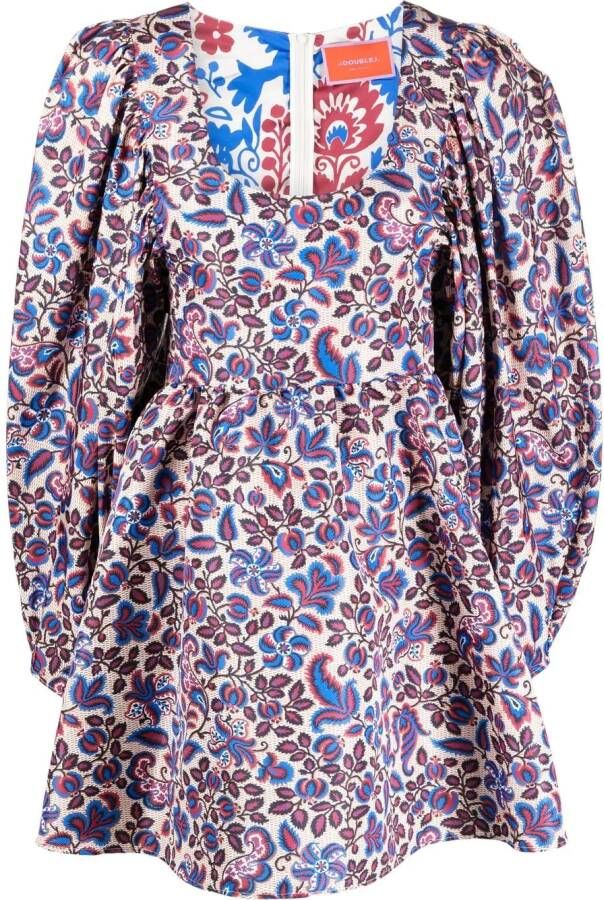 La DoubleJ Jurk met bloemenprint Beige