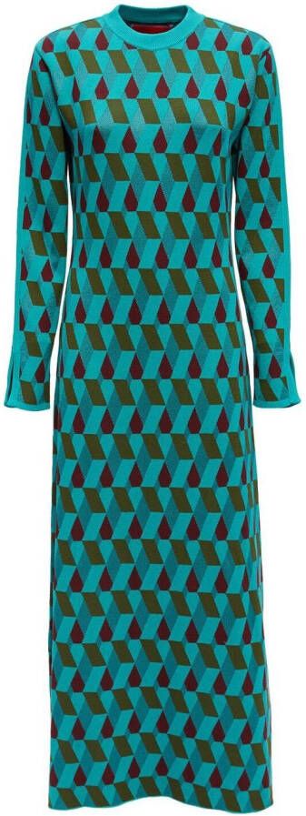La DoubleJ Maxi-jurk met jacquard Blauw