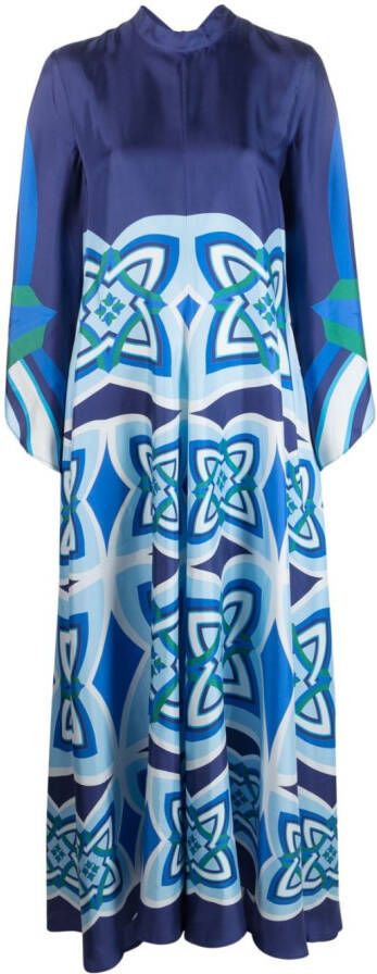 La DoubleJ Maxi-jurk met print Blauw
