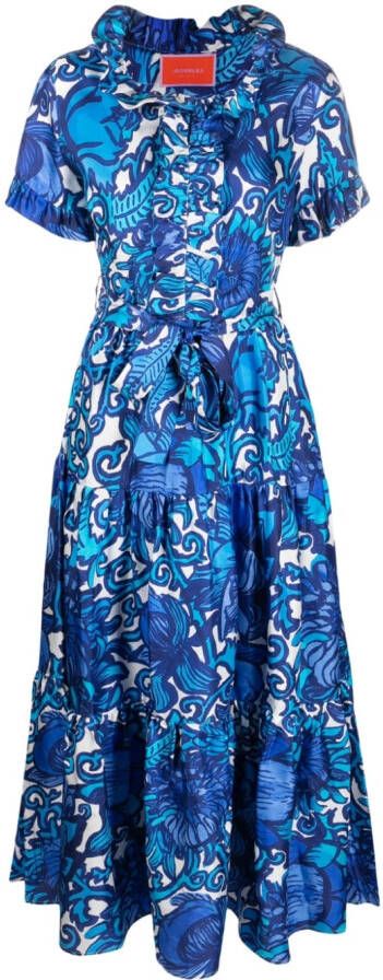 La DoubleJ Midi-jurk met ceintuur Blauw