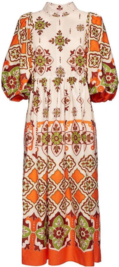 La DoubleJ Midi-jurk met grafische print Oranje