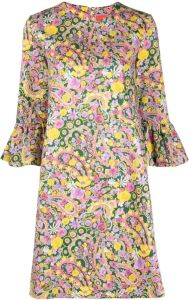 La DoubleJ Mini-jurk met bloemenprint Groen