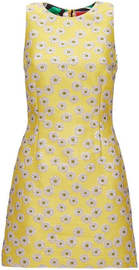 La DoubleJ Mini-jurk met geborduurde bloemen Geel