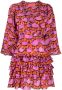La DoubleJ Mini-jurk met print Paars - Thumbnail 1