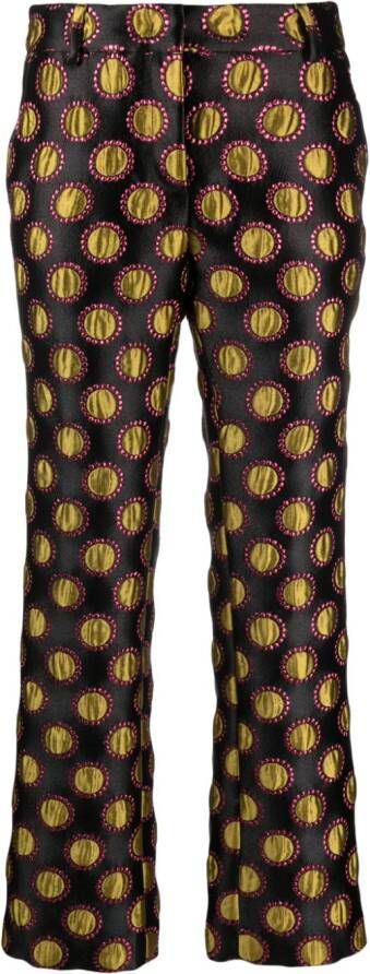 La DoubleJ polka-dot print cropped trousers Zwart
