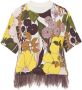 La DoubleJ T-shirt met bloemenprint Paars - Thumbnail 1