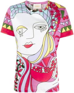La DoubleJ T-shirt met print Roze