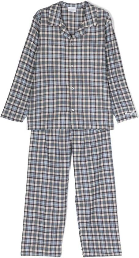 La Perla Kids Geruite pyjama Blauw