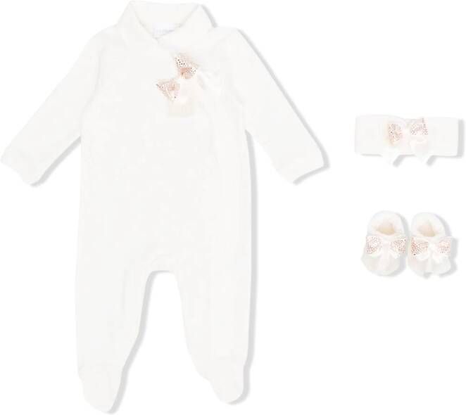 La Perla Kids Romper set met strikdetail Beige