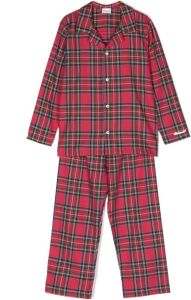 La Perla Kids Pyjama met tartan ruit Rood