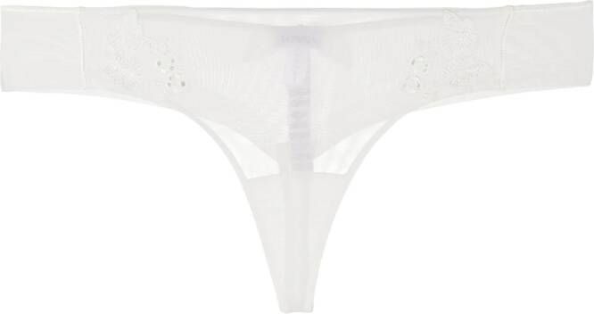 La Perla String met geborduurde bloemen Wit