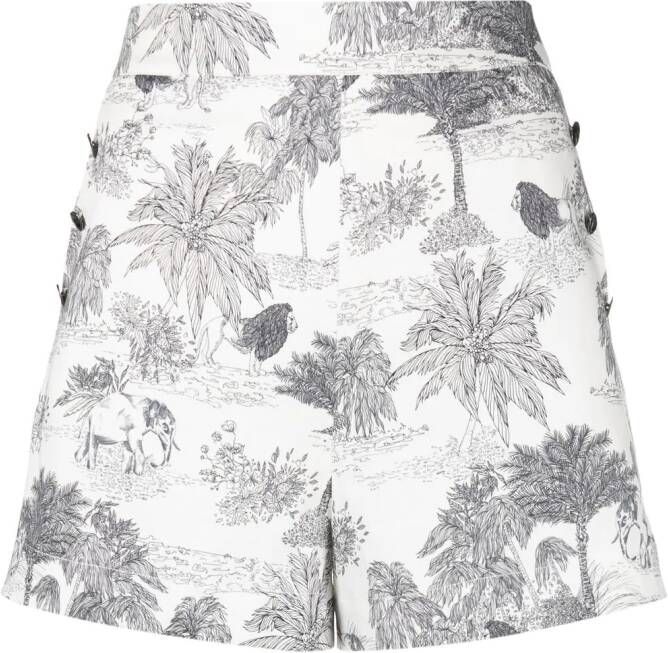La Seine & Moi Shorts met jungleprint Zwart