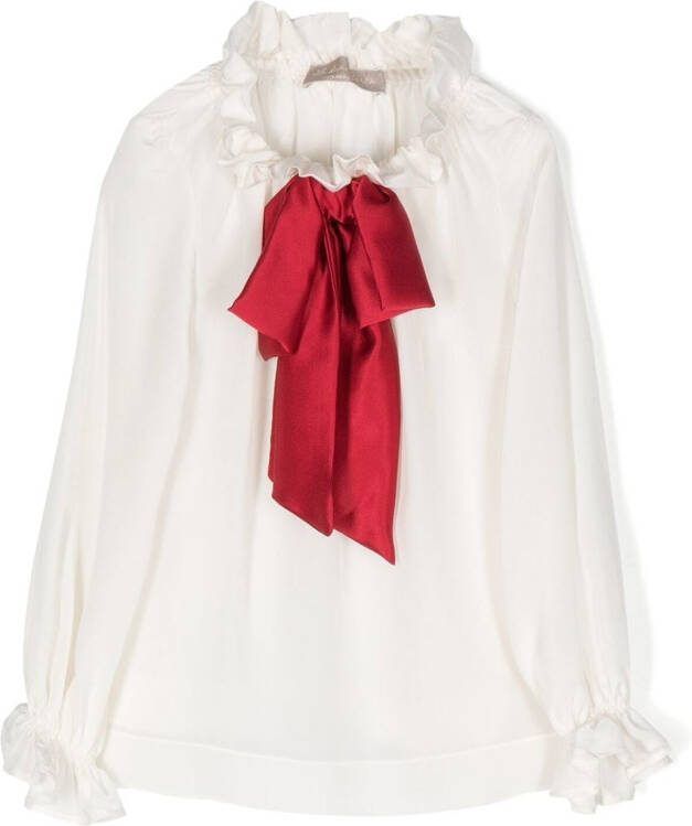 La Stupenderia Blouse met ruches Wit
