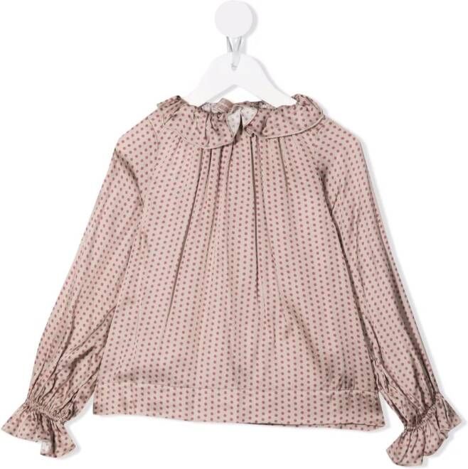 La Stupenderia Blouse met stippen Roze