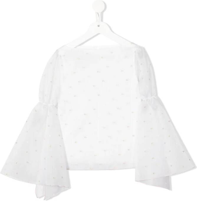 La Stupenderia Blouse met stippen Wit