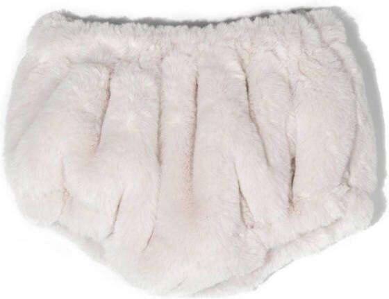 La Stupenderia Broek met imitatiebont Beige