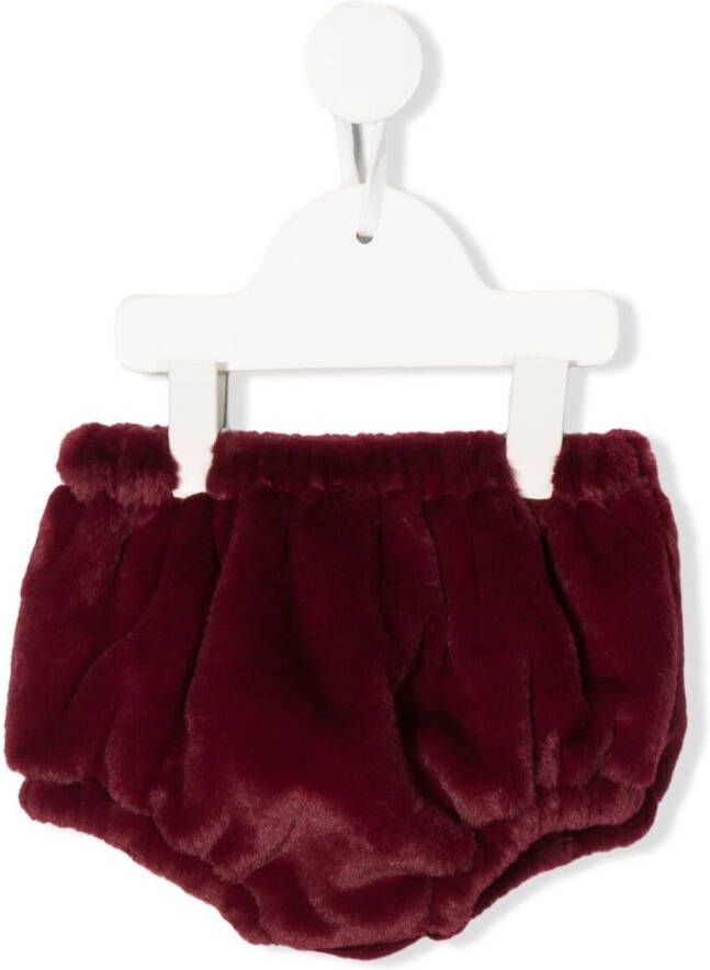 La Stupenderia Broek met imitatiebont Rood