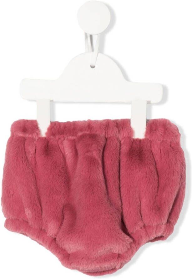 La Stupenderia Broek met imitatiebont Roze