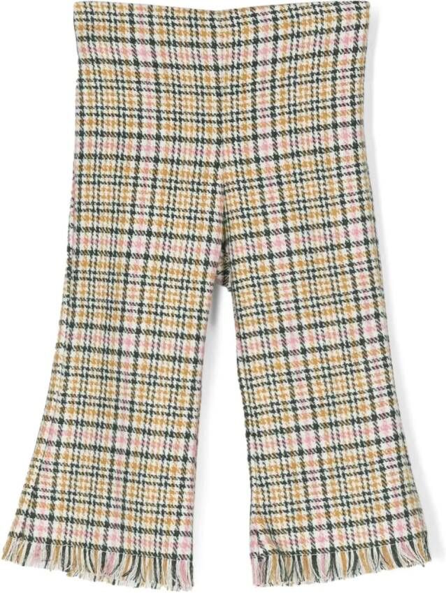 La Stupenderia Geruite broek Beige