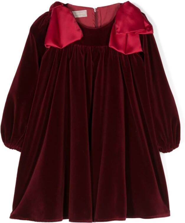 La Stupenderia Fluwelen jurk Rood