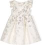 La Stupenderia Jurk met bloe print Goud - Thumbnail 1