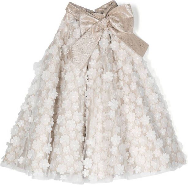 La Stupenderia Jurk met bloe patch Goud