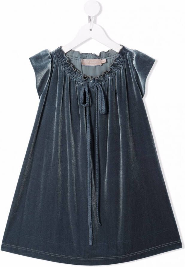 La Stupenderia Jurk met fluwelen-effect Blauw