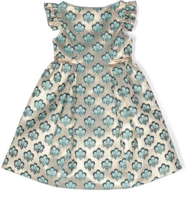 La Stupenderia Jurk met jacquard Goud