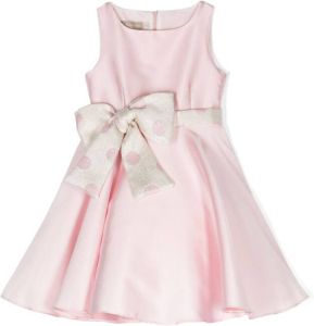 La Stupenderia polka-dot bow dress Roze