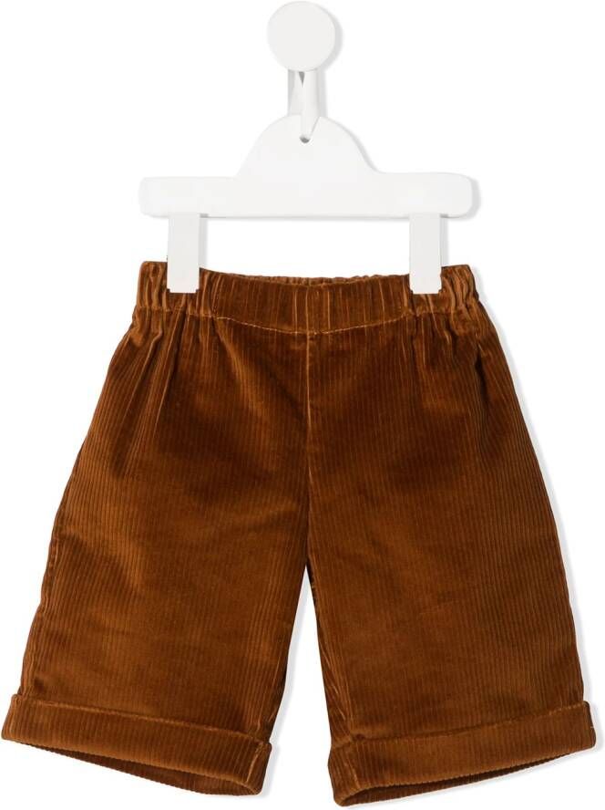 La Stupenderia Ribfluwelen shorts Bruin