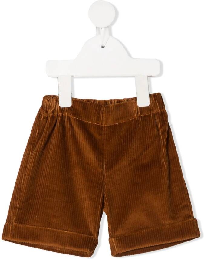 La Stupenderia Ribfluwelen shorts Bruin