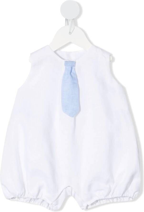 La Stupenderia Contrasterende romper met strik-detail Wit