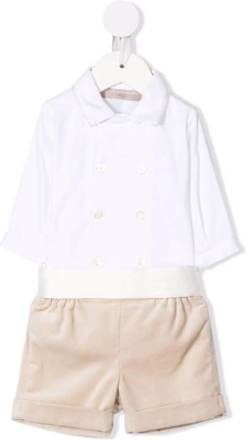 La Stupenderia Set van shirt en shorts Beige