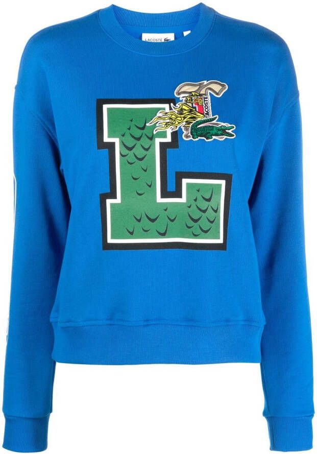 Lacoste Sweater met print Blauw