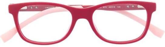 Lacoste Kids Bril met rechthoekig montuur Rood
