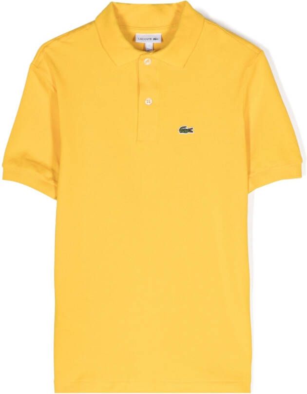 Lacoste Kids Poloshirt met geborduurd logo Geel