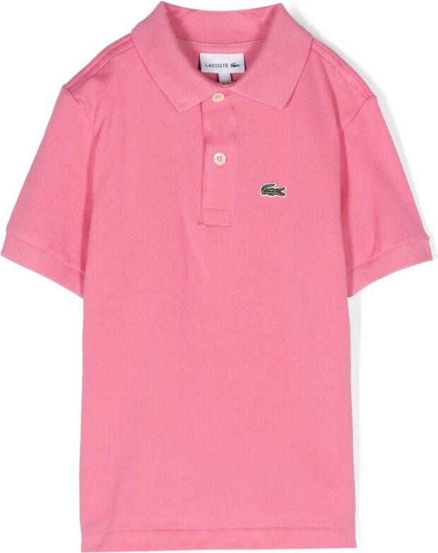 Lacoste Kids Poloshirt met geborduurd logo Roze