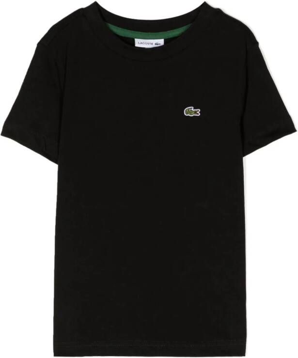 Lacoste Kids Katoenen T-shirt Zwart