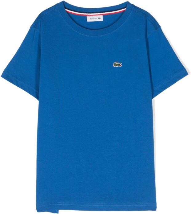 Lacoste Kids T-shirt met logo-applicatie Blauw