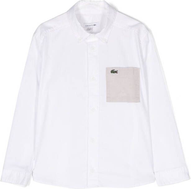 Lacoste Kids T-shirt met logo-applicatie Wit